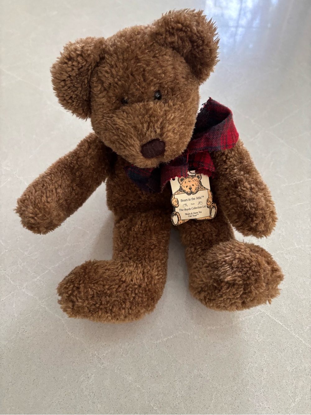Vintage Boyds Bears Bears in the Attic Hurshel Plush Jointed Teddy NWT Plaid